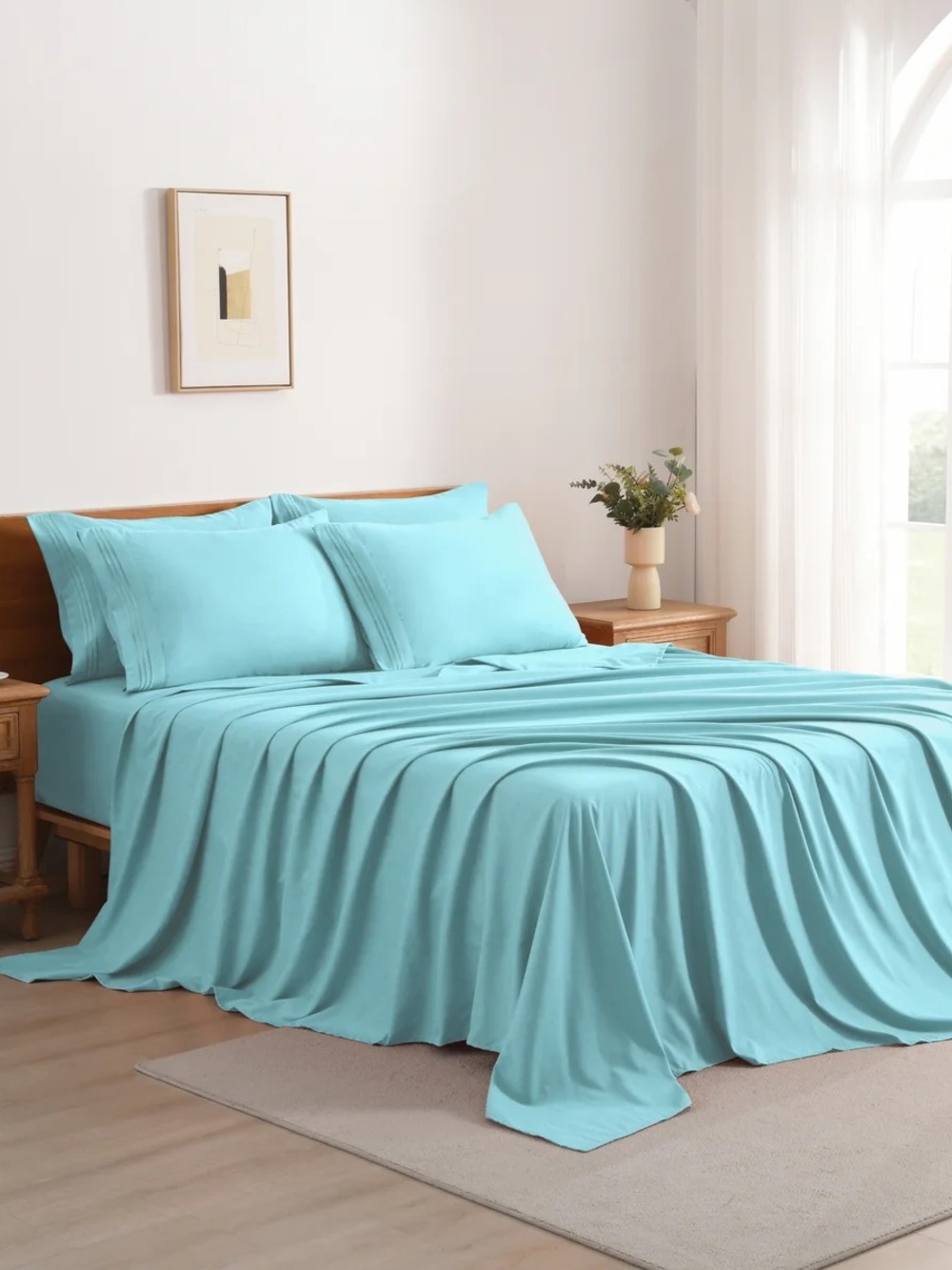 Light Blue Queen 6 piece Sheet Set